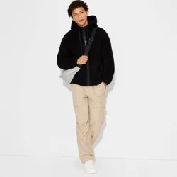 Men's High Pile Fleece Zip-Up Hooded Sweatshirt - Original Use™ Black XL