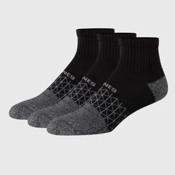 Hanes Men's Absolute Comfort Cushioned Ankle Socks 3pk - Black 6-12: Cotton Blend, Arch Support, Seamless Toe, Breathable Mesh