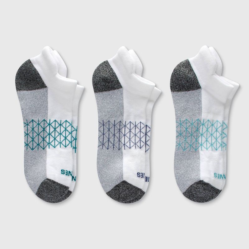slide 6 of 6, Hanes Men's 3pk Absolute Active Cushioned Heel Shield Socks - White/Blue/Charcoal Gray 6-12: Cotton Blend, Arch Support, Seamless Toe, 3 ct