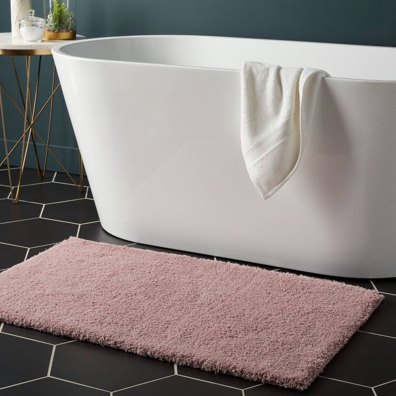 slide 2 of 4, 24"x40" Spa Plush Bath Rug Mauve - Threshold™, 1 ct