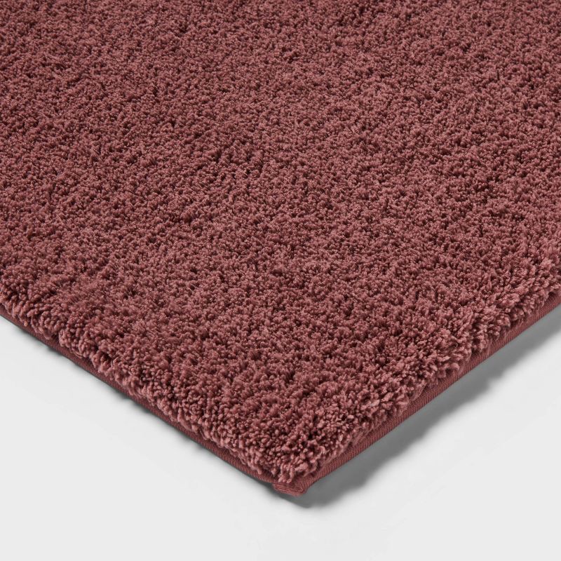 slide 3 of 4, 24"x40" Spa Plush Bath Rug Dark Mauve - Threshold™, 1 ct
