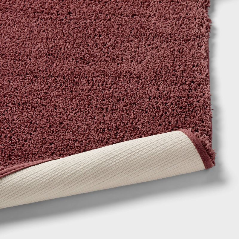 slide 4 of 4, 24"x40" Spa Plush Bath Rug Dark Mauve - Threshold™, 1 ct