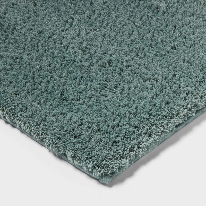 slide 3 of 4, 24"x40" Spa Plush Bath Rug Sage Green - Threshold™, 1 ct
