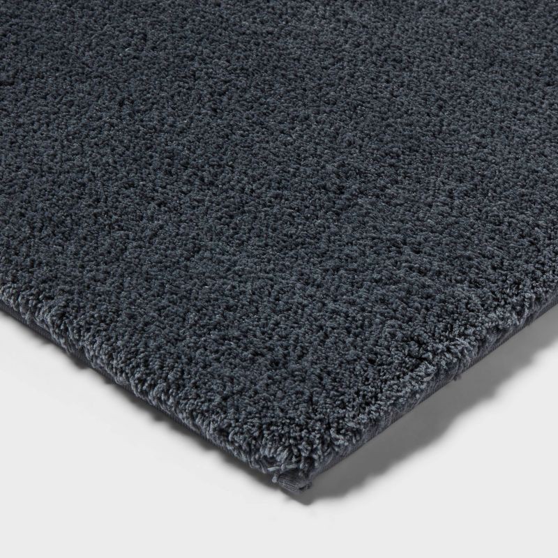 slide 3 of 4, 24"x40" Spa Plush Bath Rug Slate Blue - Threshold™, 1 ct