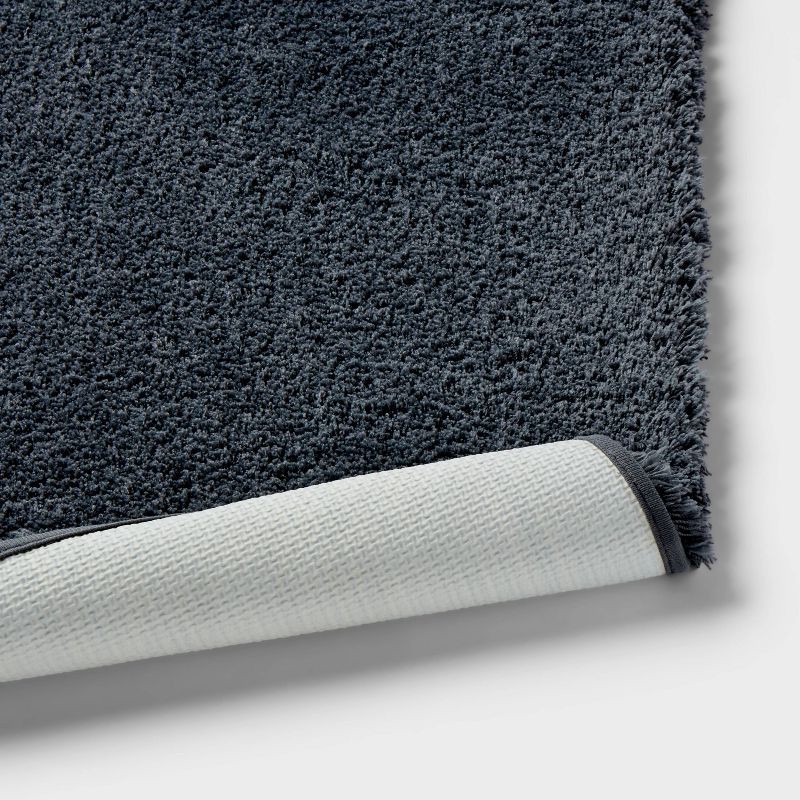 slide 4 of 4, 24"x40" Spa Plush Bath Rug Slate Blue - Threshold™, 1 ct