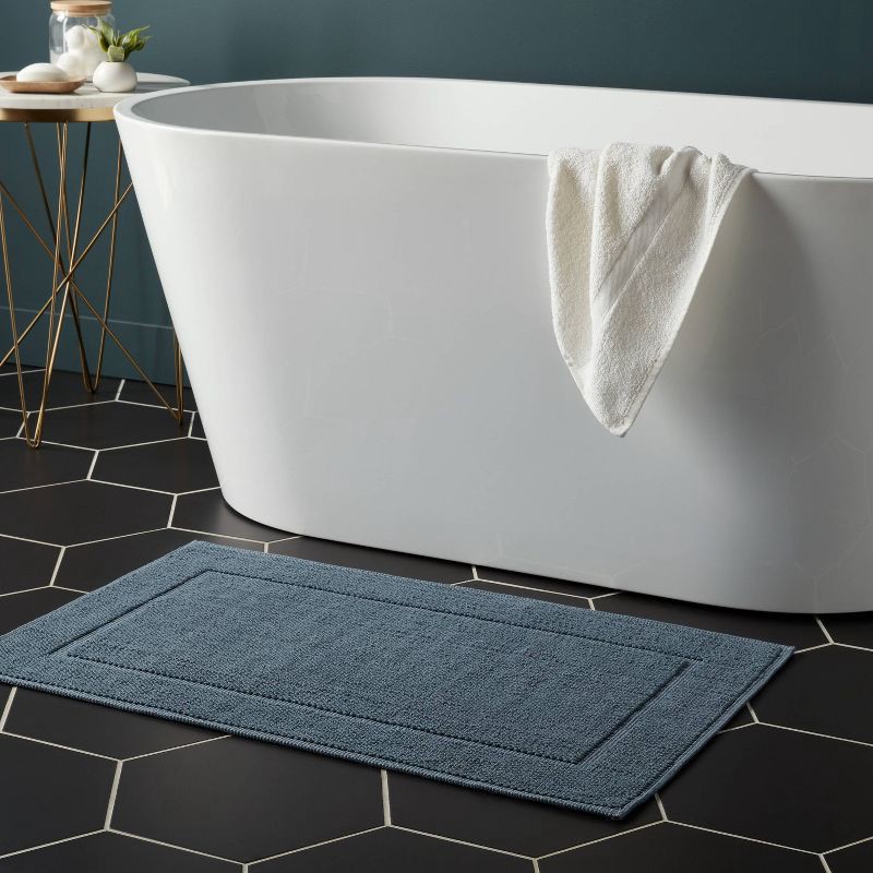 slide 2 of 4, 21"x34" Spa Plush Bath Mat Slate Blue - Threshold™, 1 ct