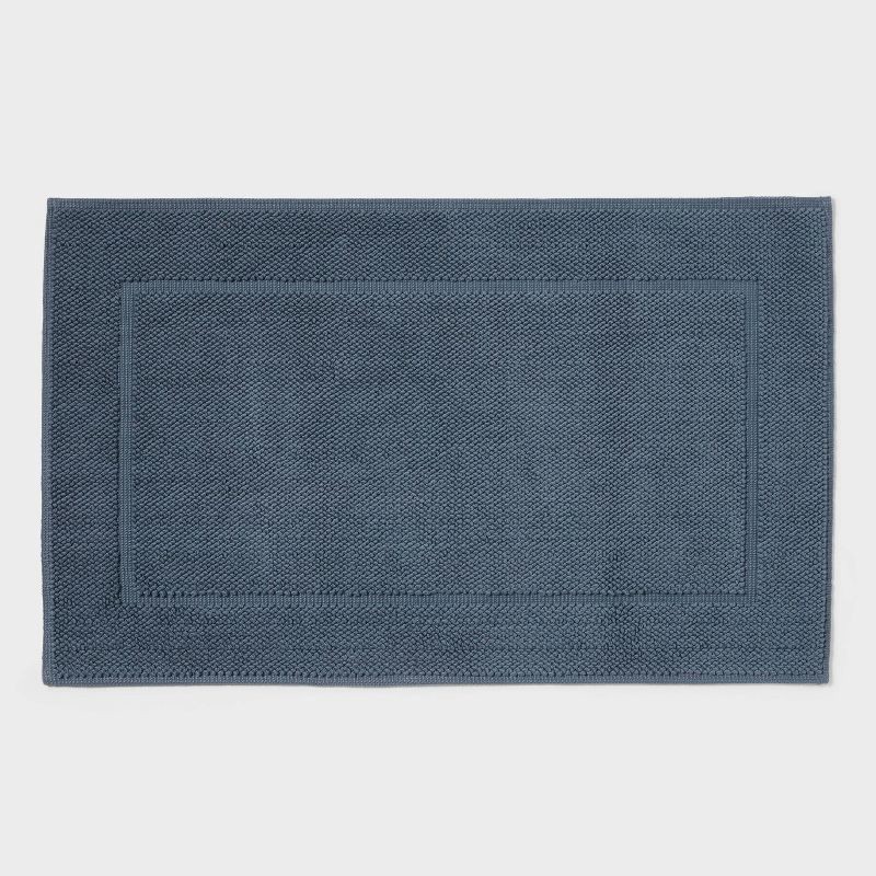 slide 1 of 4, 21"x34" Spa Plush Bath Mat Slate Blue - Threshold™, 1 ct