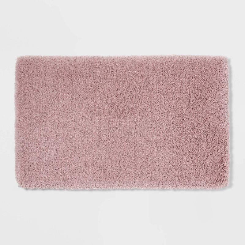 slide 1 of 4, 21"x34" Spa Plush Bath Rug Mauve - Threshold™, 1 ct