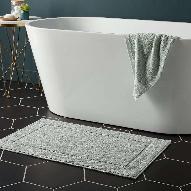 slide 2 of 4, 21"x34" Spa Plush Bath Mat Sage Green - Threshold™, 1 ct