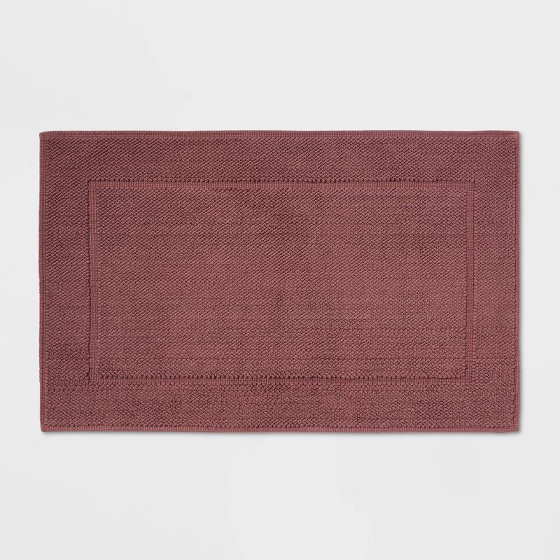 slide 1 of 4, 21"x34" Spa Plush Bath Mat Dark Mauve - Threshold™, 1 ct