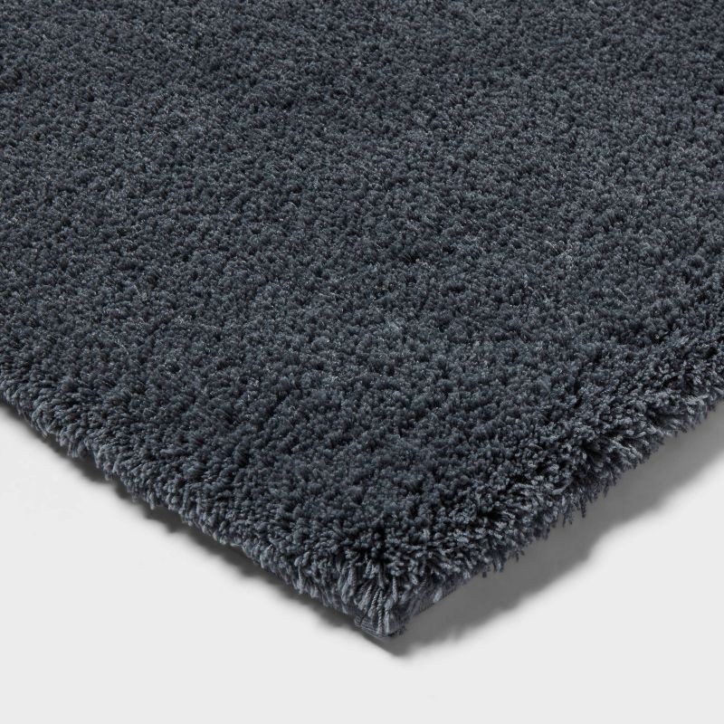 slide 3 of 4, 21"x34" Spa Plush Bath Rug Slate Blue - Threshold™, 1 ct
