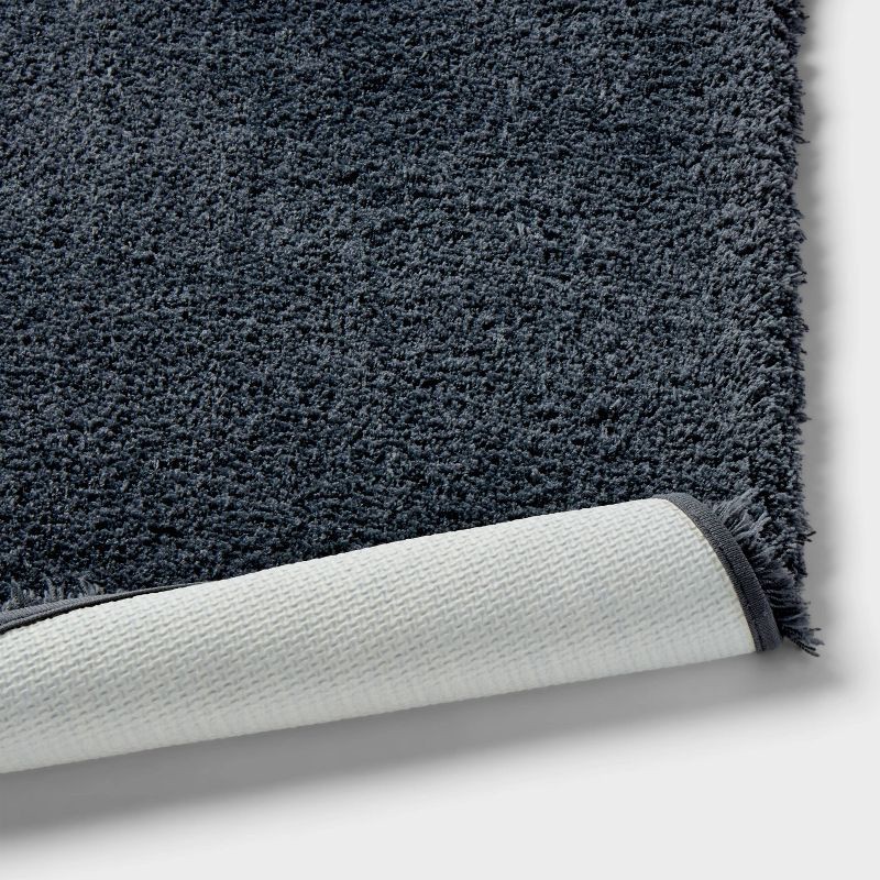 slide 4 of 4, 21"x34" Spa Plush Bath Rug Slate Blue - Threshold™, 1 ct