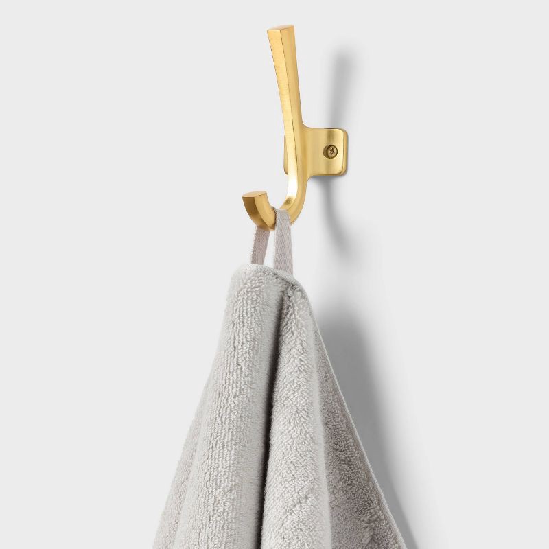 slide 5 of 5, 2pk Spa Plush Hand Towel Set Light Gray - Threshold™, 2 ct