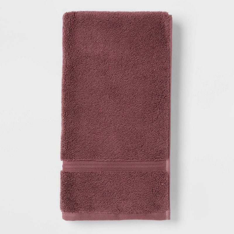 slide 3 of 5, 2pk Spa Plush Hand Towel Set Dark Mauve - Threshold™, 2 ct