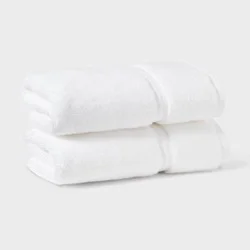 2pk Spa Plush Hand Towel Set White - Threshold™
