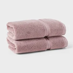2pk Spa Plush Hand Towel Set Mauve - Threshold™