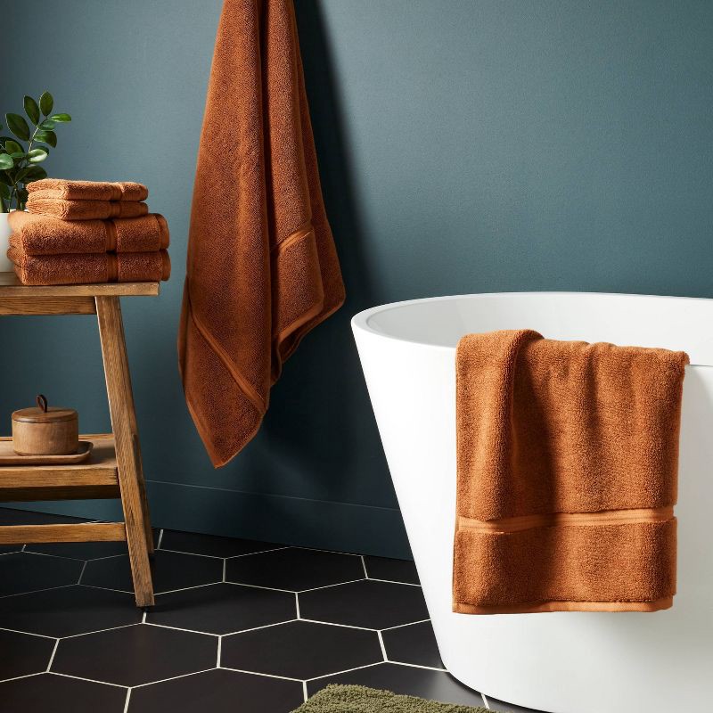 slide 2 of 5, 2pk Spa Plush Hand Towel Set Caramel - Threshold™, 2 ct