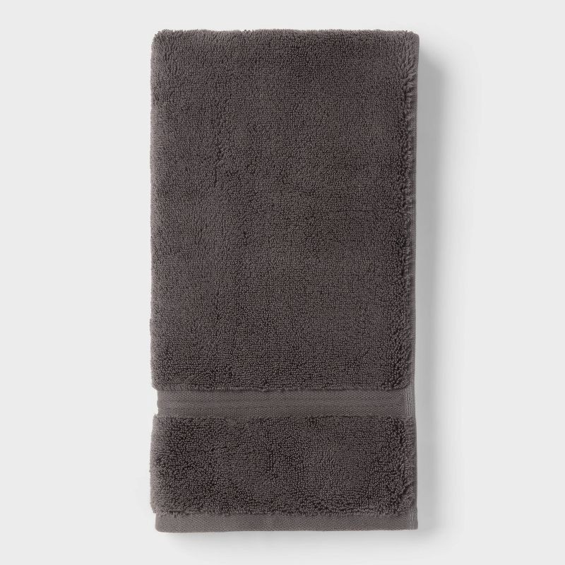 slide 3 of 5, 2pk Spa Plush Hand Towel Set Dark Gray - Threshold™, 2 ct