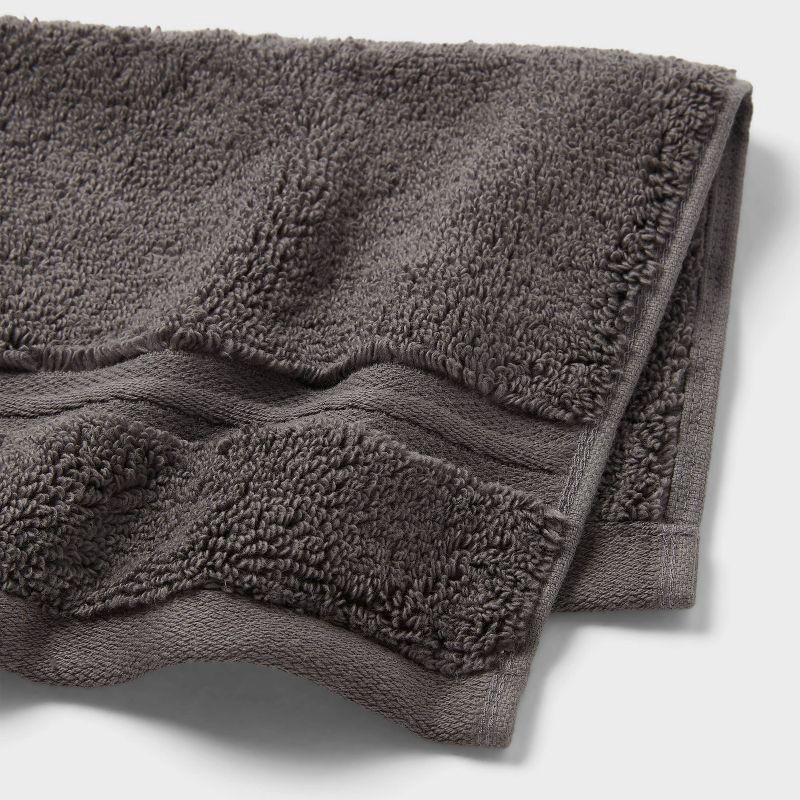 slide 4 of 5, 4pk Spa Plush Washcloth Set Dark Gray - Threshold™, 4 ct
