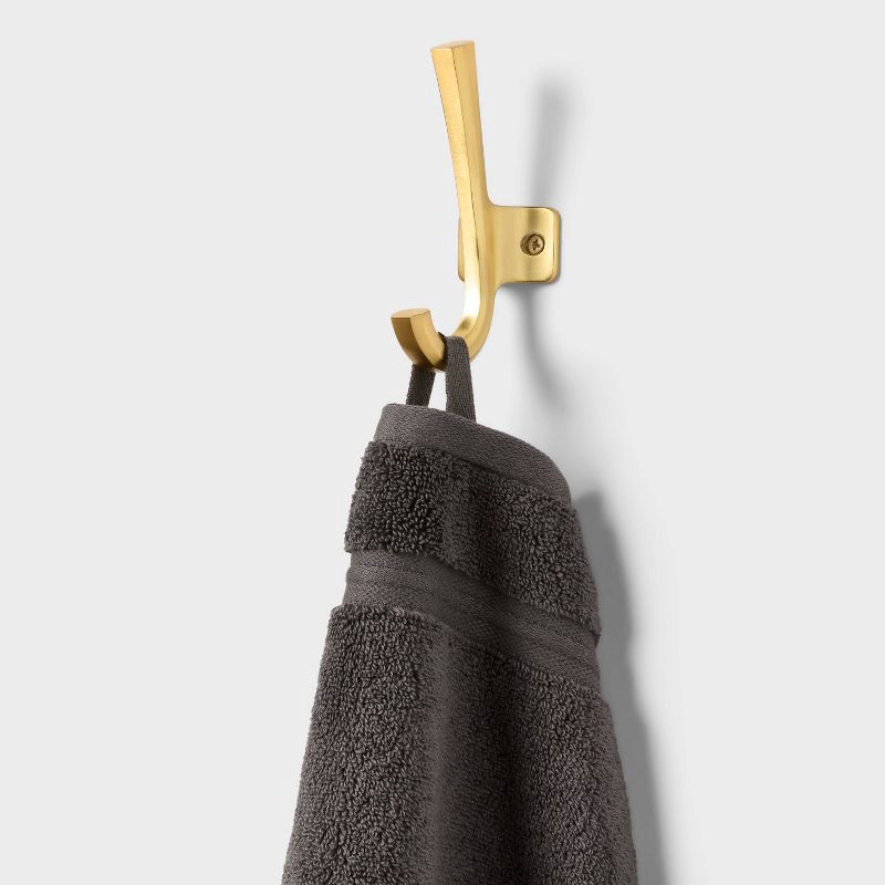 slide 5 of 5, 4pk Spa Plush Washcloth Set Dark Gray - Threshold™, 4 ct