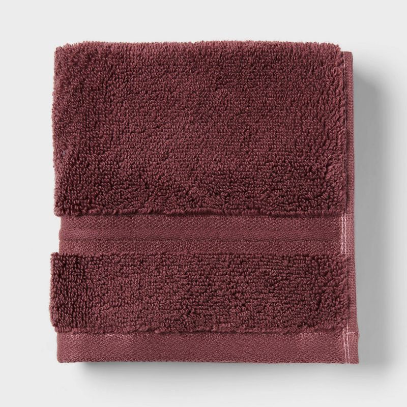 slide 3 of 5, 4pk Spa Plush Washcloth Set Dark Mauve - Threshold™, 4 ct