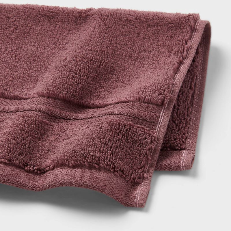 slide 4 of 5, 4pk Spa Plush Washcloth Set Dark Mauve - Threshold™, 4 ct