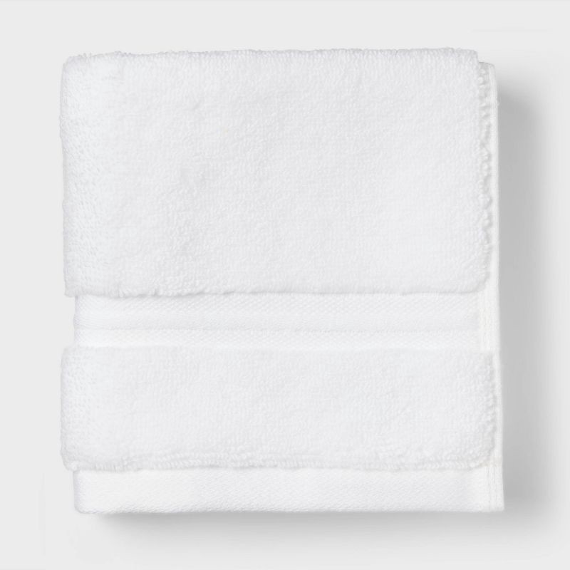 slide 3 of 5, 4pk Spa Plush Washcloth Set White - Threshold™, 4 ct