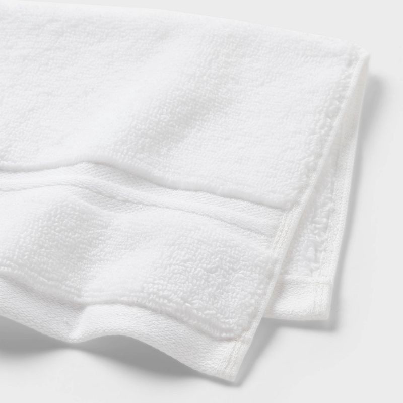 slide 4 of 5, 4pk Spa Plush Washcloth Set White - Threshold™, 4 ct