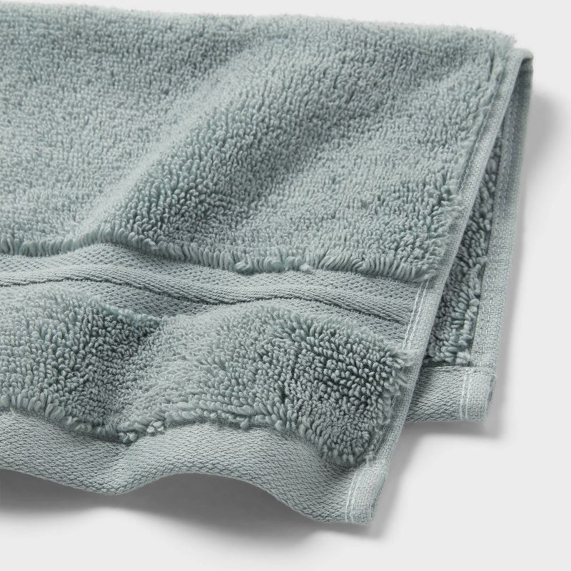 slide 4 of 5, 4pk Spa Plush Washcloth Set Sage Green - Threshold™, 4 ct