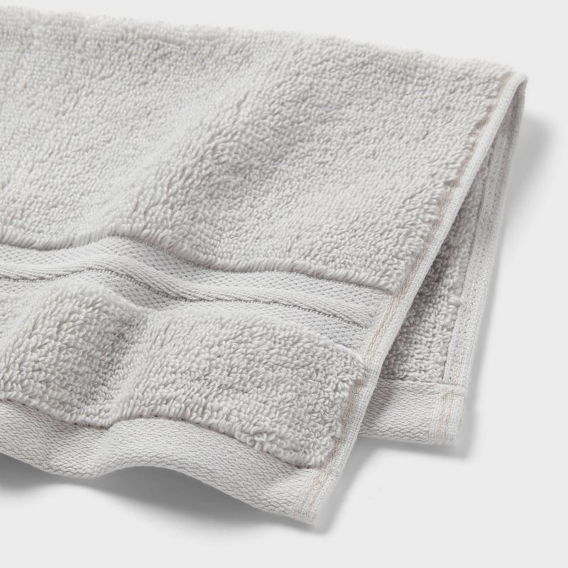 slide 4 of 5, 4pk Spa Plush Washcloth Set Light Gray - Threshold™, 4 ct