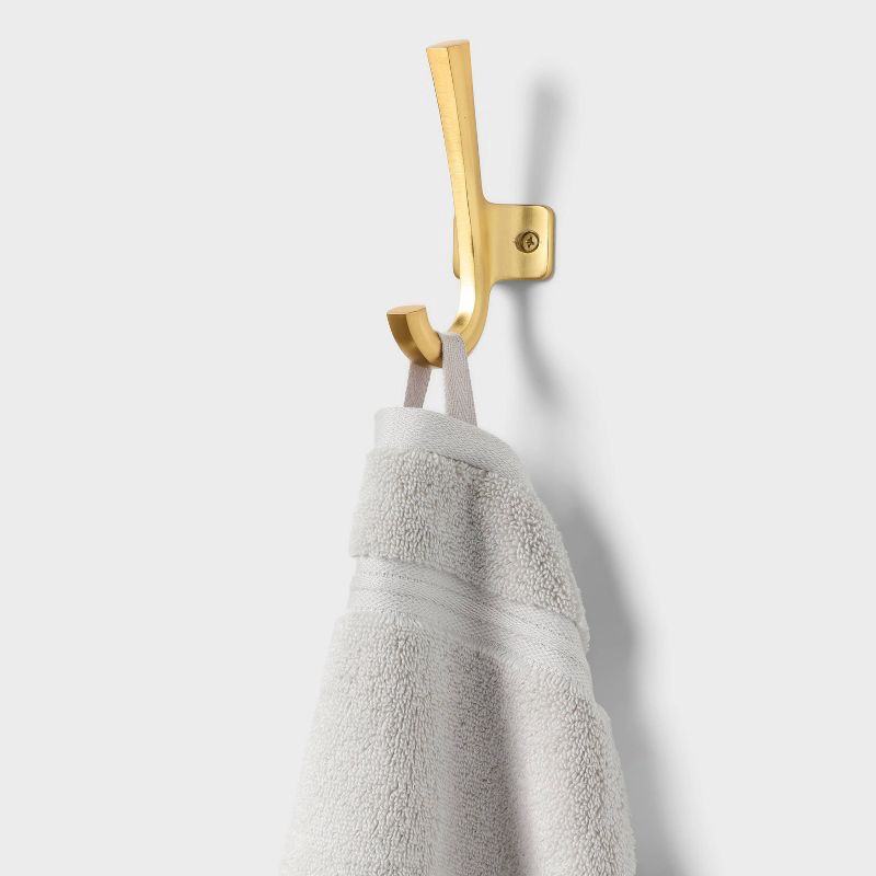 slide 5 of 5, 4pk Spa Plush Washcloth Set Light Gray - Threshold™, 4 ct