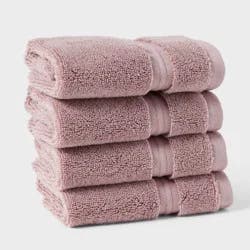 4pk Spa Plush Washcloth Set Mauve - Threshold™