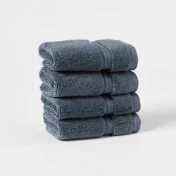 4pk Spa Plush Washcloth Set Slate Blue - Threshold™