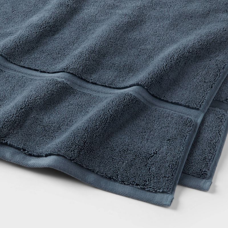 slide 3 of 5, Oversized Spa Plush Bath Towel Slate Blue - Threshold™, 1 ct