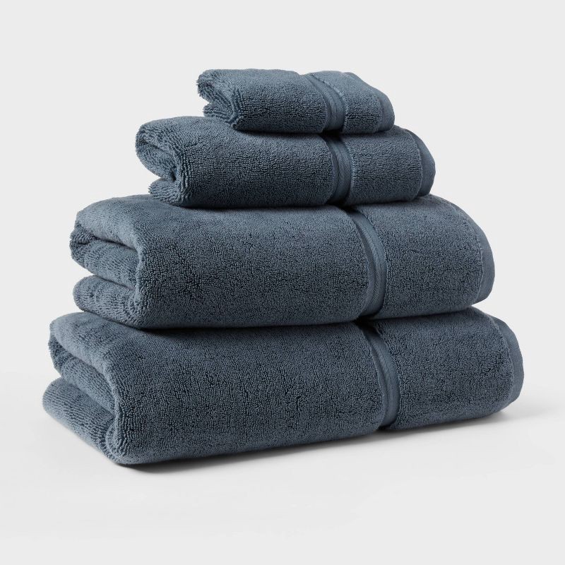 slide 5 of 5, Oversized Spa Plush Bath Towel Slate Blue - Threshold™, 1 ct