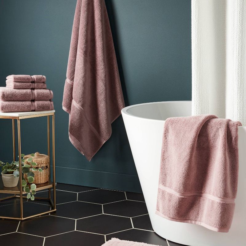slide 2 of 5, Oversized Spa Plush Bath Towel Mauve - Threshold™, 1 ct