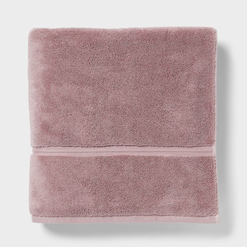 slide 1 of 5, Oversized Spa Plush Bath Towel Mauve - Threshold™, 1 ct