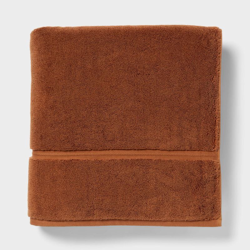 slide 1 of 5, Oversized Spa Plush Bath Towel Caramel - Threshold™, 1 ct