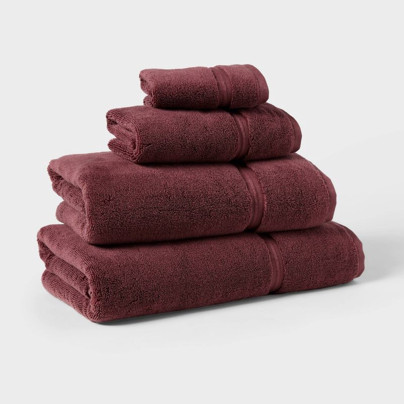slide 5 of 5, Oversized Spa Plush Bath Towel Dark Mauve - Threshold™, 1 ct