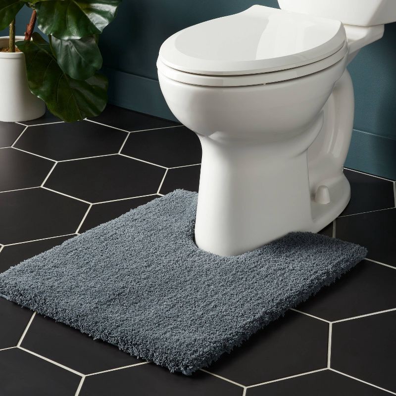 slide 2 of 3, Spa Plush Contour Bath Rug Slate Blue - Threshold™, 1 ct
