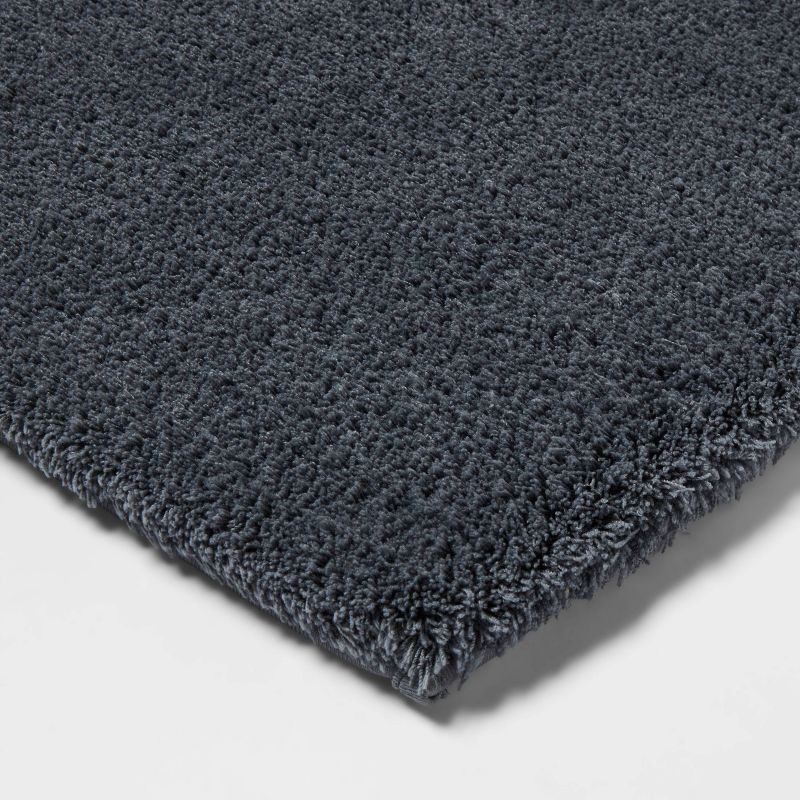 slide 3 of 3, Spa Plush Contour Bath Rug Slate Blue - Threshold™, 1 ct