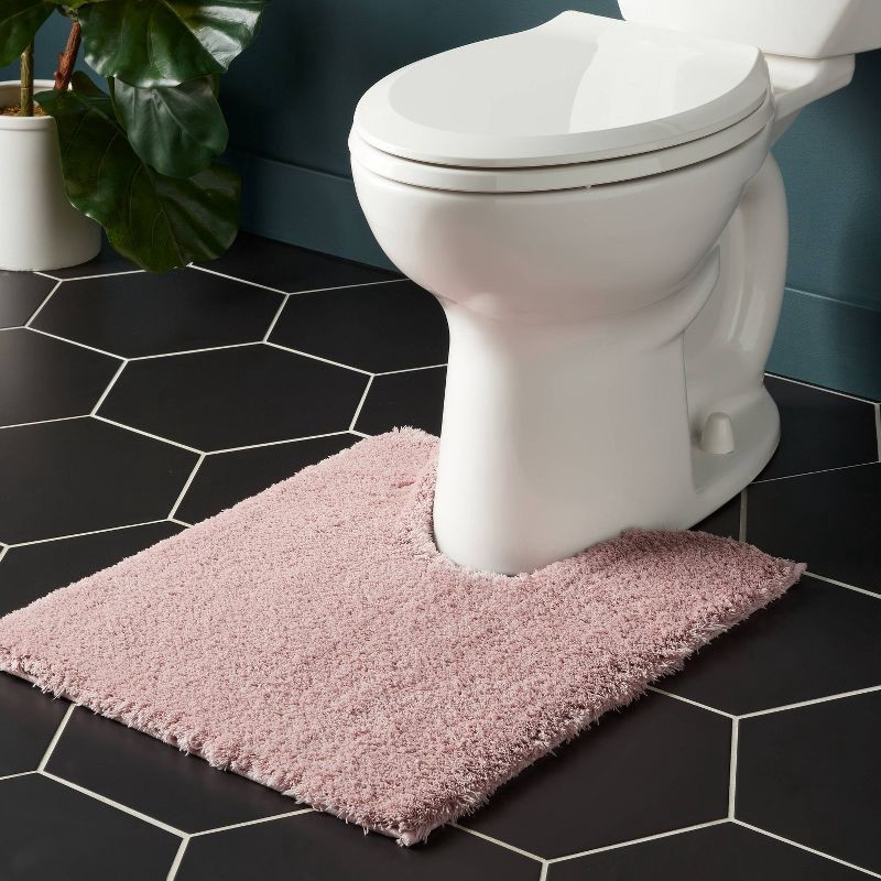 slide 2 of 3, Spa Plush Contour Bath Rug Mauve - Threshold™, 1 ct