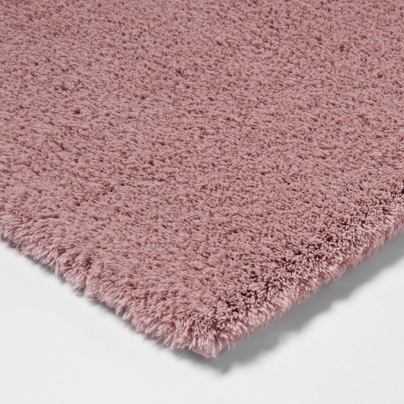 slide 3 of 3, Spa Plush Contour Bath Rug Mauve - Threshold™, 1 ct
