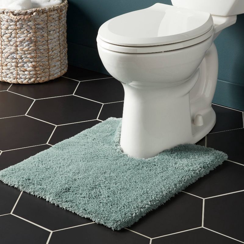 slide 2 of 3, Spa Plush Contour Bath Rug Sage Green - Threshold™, 1 ct