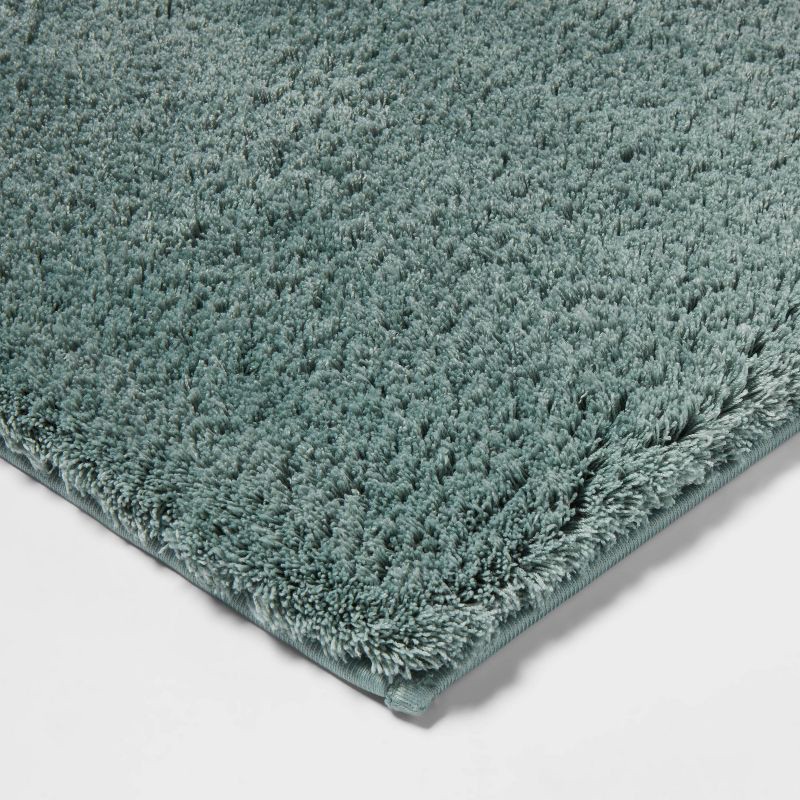 slide 3 of 3, Spa Plush Contour Bath Rug Sage Green - Threshold™, 1 ct