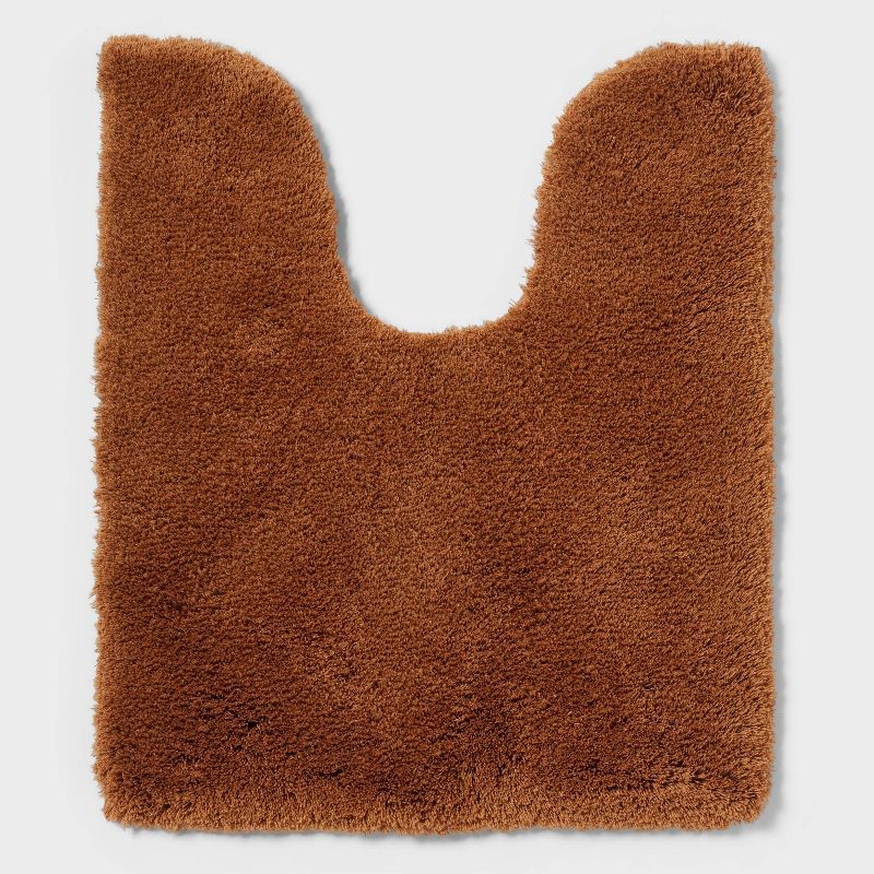 slide 1 of 3, Spa Plush Contour Bath Rug Caramel - Threshold™, 1 ct