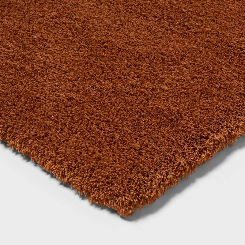 slide 3 of 3, Spa Plush Contour Bath Rug Caramel - Threshold™, 1 ct