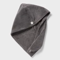 Spa Plush Hair Towel Dark Gray - Threshold™