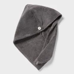 Spa Plush Hair Towel Dark Gray - Threshold™