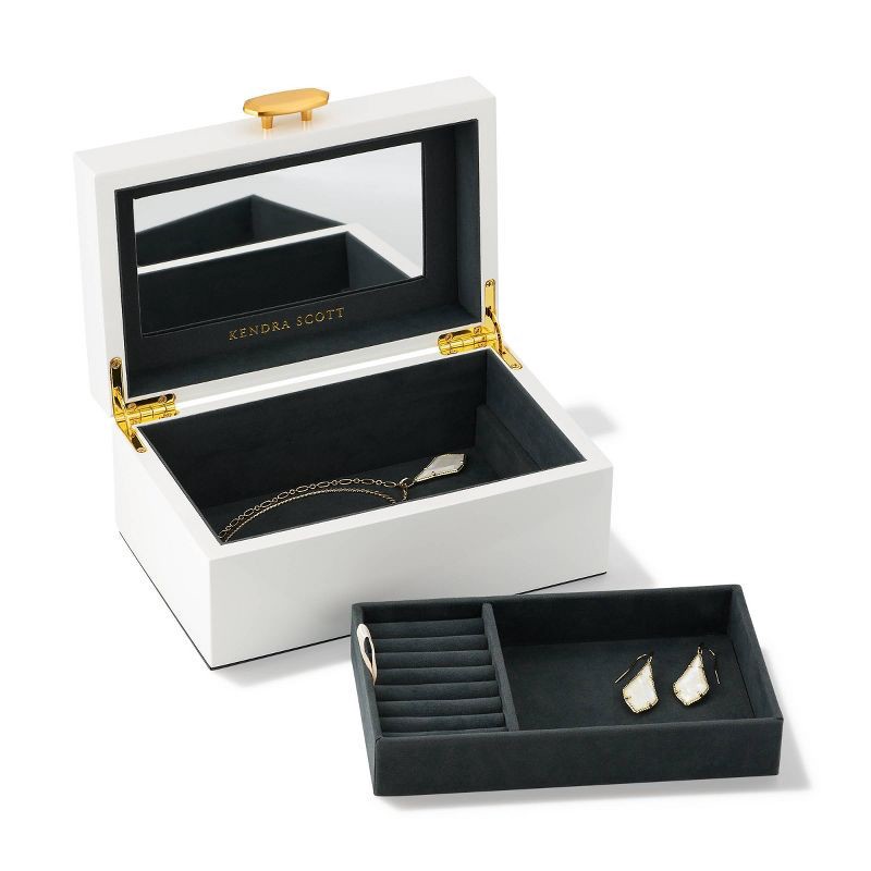 slide 2 of 2, Kendra Scott Medium Jewelry Box - White: Wood Storage for Accessories, 13+ Years, 8" x 5" x 3.5", 28.3 oz, 28.3 oz